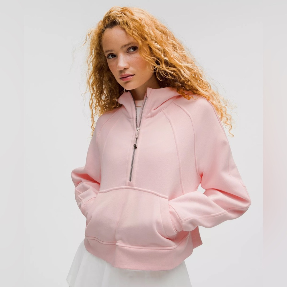 Lululemon Scuba Oversized Half-Zip Cropped Hoodie Strawberry Milkshake XL/XXL